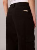 Black Relaxed Cotton Twill Cargo Pants  Women