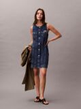 Denim Rochie Trucker Din Denim Fara Maneci  Femei