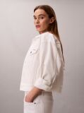 Alb Jacheta Denim Stil Anii 90  Femei