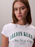 Alb Tricou Slim Cu Logo Varsity  Femei