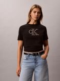 Black Monogram Appliqué T-shirt  Women