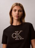 Black Monogram Appliqué T-shirt  Women