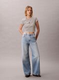 Negru Tricou Slim Reiat Cu Dungi  Femei