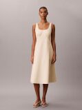 Bej Rochie Midi Din Poplin De Bumbac  Femei