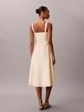 Bej Rochie Midi Din Poplin De Bumbac  Femei