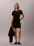 Negru Rochie Mini Stil Tricou Cu Logo Monogram Brodat  Femei