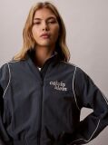 Blue Nylon Piping Jacket  Women