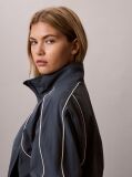 Blue Nylon Piping Jacket  Women