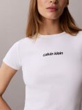 Alb Tricou Din Bumbac Reiat Cu Logo Brodat  Femei