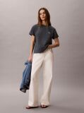 Albastru Tricou Boxy Cu Logo Monograma  Femei