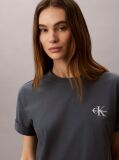 Albastru Tricou Boxy Cu Logo Monograma  Femei