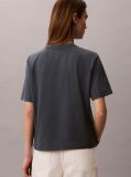 Albastru Tricou Boxy Cu Logo Monograma  Femei