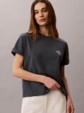 Albastru Tricou Boxy Cu Logo Monograma  Femei