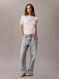 Alb Tricou Cu Guler Rotund Cu Logo Monogram  Femei