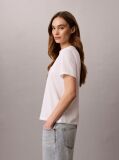 Alb Tricou Cu Guler Rotund Cu Logo Monogram  Femei