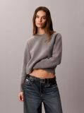 Gri Pulover Din Amestec De Lana Cu Maneci Raglan Si Monograma  Femei