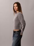 Gri Pulover Din Amestec De Lana Cu Maneci Raglan Si Monograma  Femei