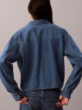 Denim Camasa Cu Croiala Scurta  Femei