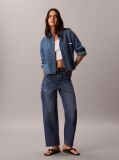 Denim Camasa Cu Croiala Scurta  Femei
