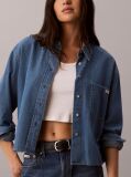 Denim Camasa Cu Croiala Scurta  Femei