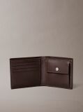 Brown Allover Emblem Logo Bifold Wallet with Coin Pouch  Men