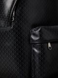 Negru Rucsac Din Canvas Imprimat Cu Emblema Logo  Barbati