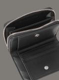 Negru Portofel Din Piele Cu RFID Si Fermoar  Femei