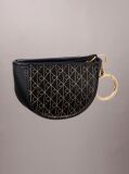 Negru Charm Pentru Geanta Mini Pouch Cu Fermoar Si Emblema Logo  Femei