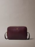 Rosu Geanta Tip Camera Cu Logo Monogram Si Accesorii Metalice  Femei