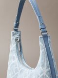 Denim Geanta De Umar Din Denim Cu Logo Emblema Pe Toata Suprafata  Femei