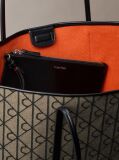 Multi Geanta Tote Din Jacquard Cu Emblema Logo Si Pouch Asortat  Femei