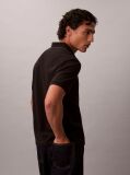 Negru Tricou Polo Din Piqué Cu Borduri Contrastante  Barbati