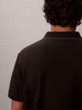 Negru Tricou Polo Din Piqué Cu Borduri Contrastante  Barbati