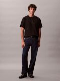 Negru Tricou Slim Din Piqué Elastic Cu Maneca Scurta  Barbati
