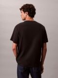 Negru Tricou Slim Din Piqué Elastic Cu Maneca Scurta  Barbati