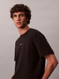 Negru Tricou Slim Din Piqué Elastic Cu Maneca Scurta  Barbati