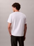 Alb Tricou Slim Din Piqué Elastic Cu Maneca Scurta  Barbati