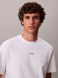 Alb Tricou Slim Din Piqué Elastic Cu Maneca Scurta  Barbati