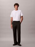 Alb Tricou Slim Din Piqué Elastic Cu Maneca Scurta  Barbati