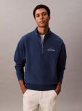 Blue Chain Stitch Logo 1/4 Zip Sweatshirt  Men