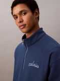 Blue Chain Stitch Logo 1/4 Zip Sweatshirt  Men