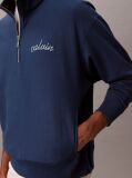 Blue Chain Stitch Logo 1/4 Zip Sweatshirt  Men