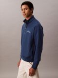 Blue Chain Stitch Logo 1/4 Zip Sweatshirt  Men