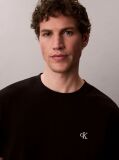 Black Embroidered Monogram Relaxed T-Shirt  Men