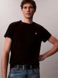 Black Embroidered Monogram Relaxed T-Shirt  Men