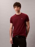 Rosu Tricou Relaxat Cu Monograma Brodata  Barbati