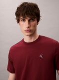 Rosu Tricou Relaxat Cu Monograma Brodata  Barbati