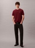Rosu Tricou Relaxat Cu Monograma Brodata  Barbati