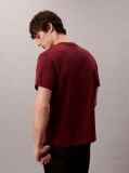 Rosu Tricou Relaxat Cu Monograma Brodata  Barbati