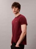Rosu Tricou Relaxat Cu Monograma Brodata  Barbati